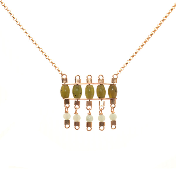 Celeste Necklace in Jade + Amazonite