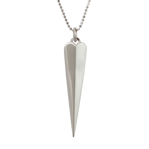 Heart Dagger Necklace in Sterling Silver