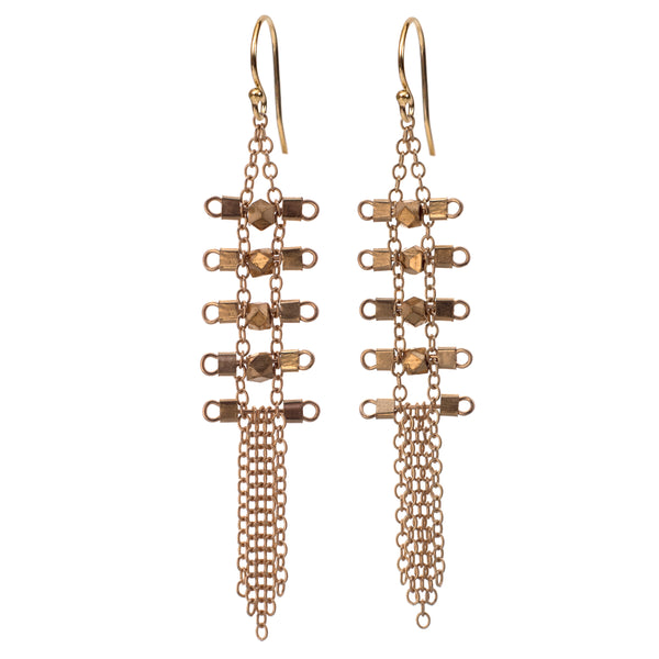 Delphine Earrings in Gold + Brass