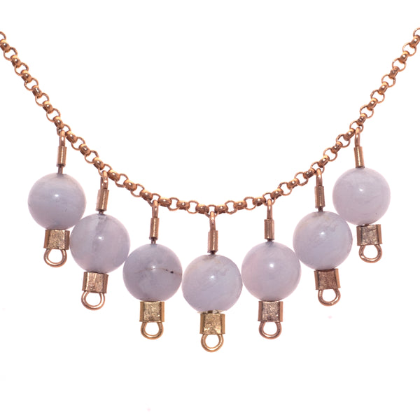 Drop Necklace in Chalcedony