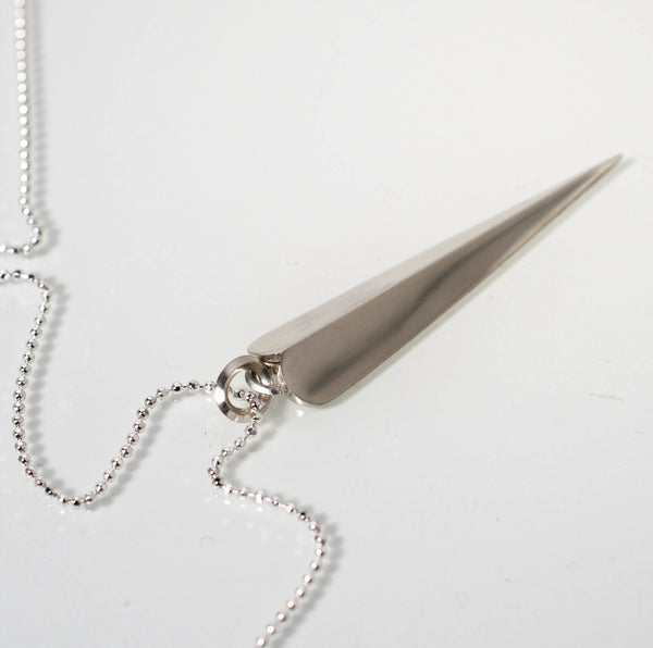 Heart Dagger Necklace in Sterling Silver