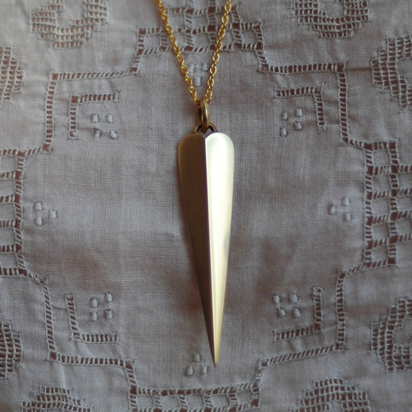 Heart Dagger Necklace in Brass