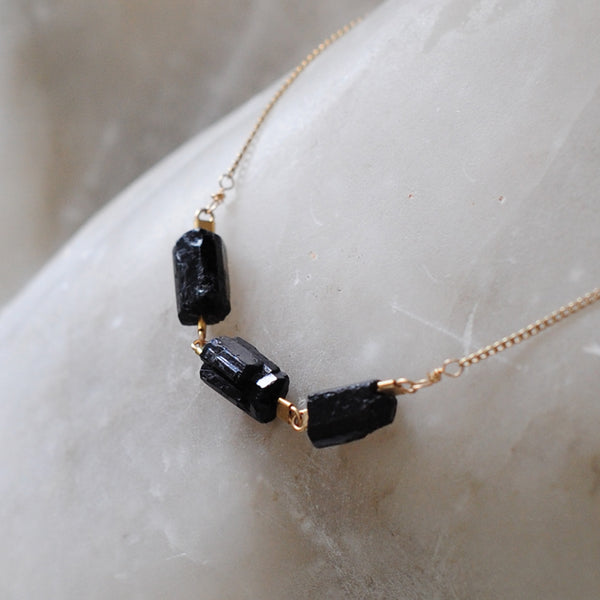 Shira Necklace in Black Tourmaline