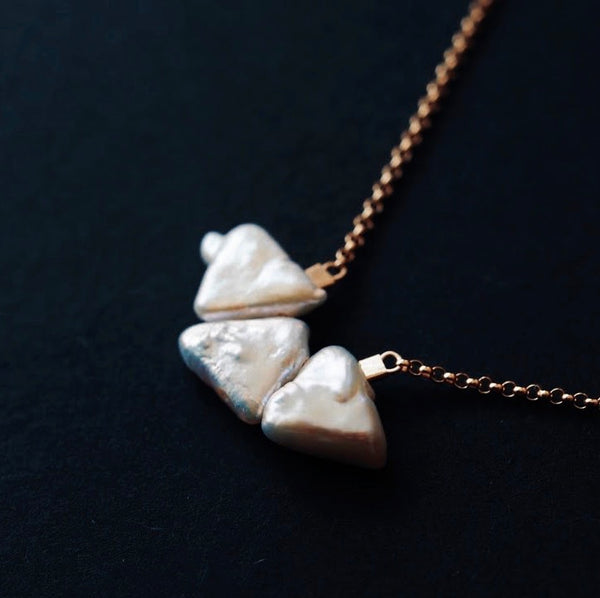 Strand Necklace in Triangle Pearls