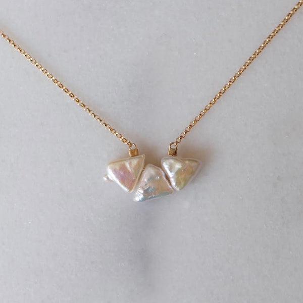 Strand Necklace in Triangle Pearls