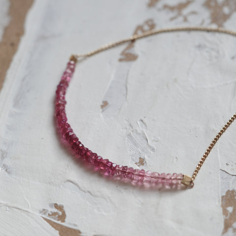 Strand Necklace in Ombre Pink Tourmaline